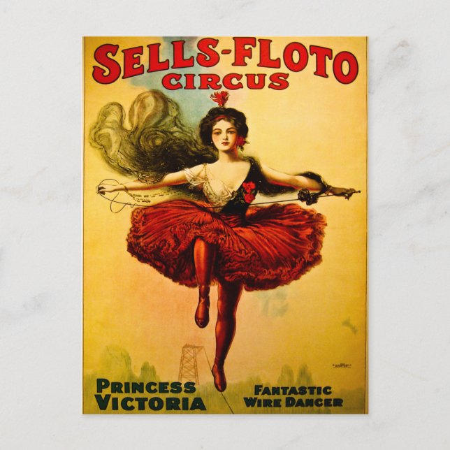 Carte Postale Vend Floto Wire Dancer Cirque Princesse Victoria (Devant)