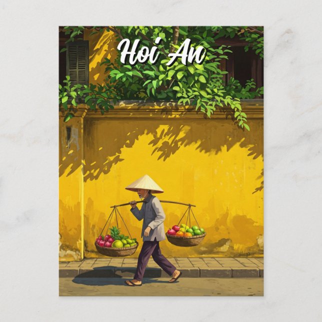 Carte Postale Vendeur à Hoi An Vietnam Travel (Devant)