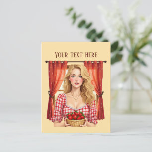 Carte Postale Vendeurs de fraises mignons personnalisables