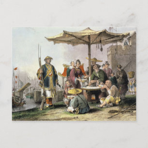 Carte Postale Vendeurs de riz à la station militaire de Tong-Cha
