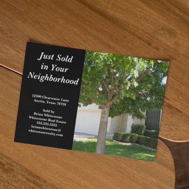 Carte Postale Vendu Immobilier Maison personnalisée Photo Noir (Créateur téléchargé)
