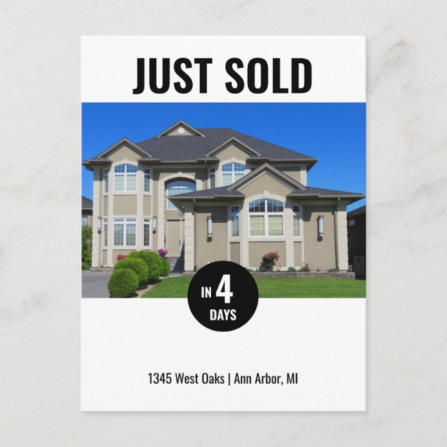 Carte Postale Vendu Logo Marketing immobilier (Devant)