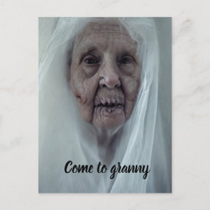 Carte Postale Venez à la mamie éffrayant halloween