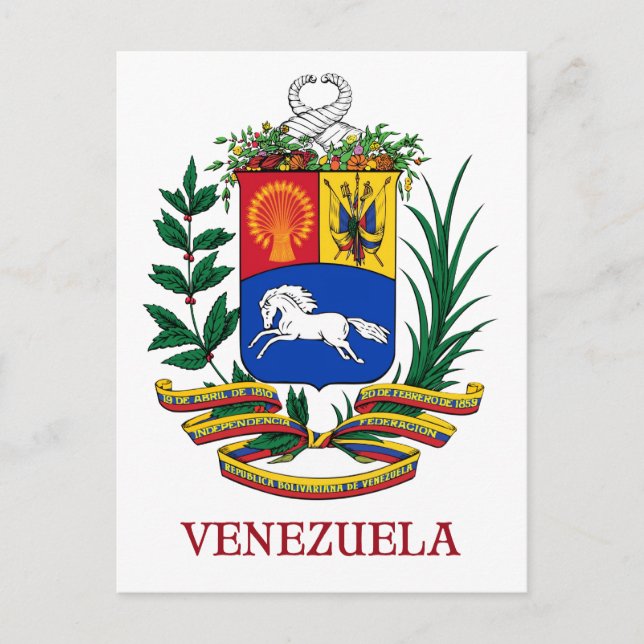 Carte Postale VENEZUELA - emblème/blason/drapeau/symbole (Devant)