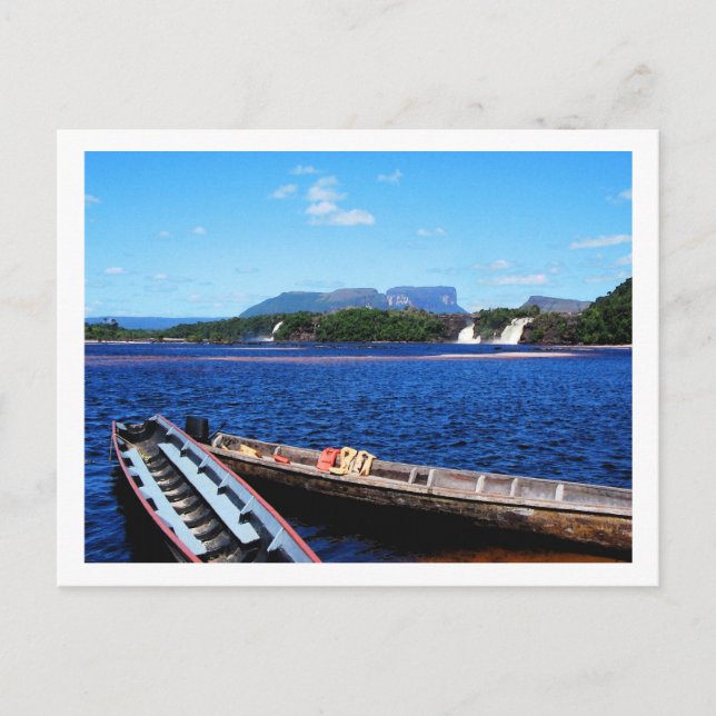 Carte Postale Venezuela Jungle Paysage avec bateaux (Devant)