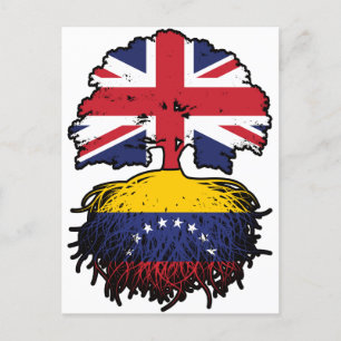 Carte Postale Vénézuélienne Royaume-Uni drapeau des racines d'ar