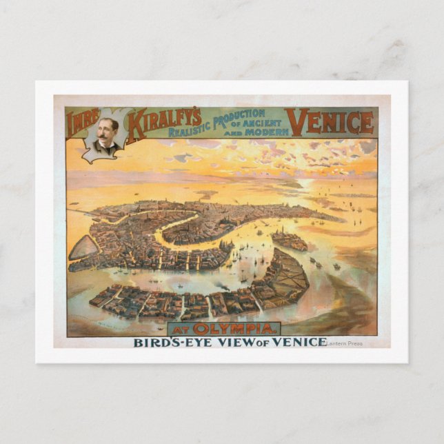 Carte Postale Venise ancienne et moderne à Olympia Vue aérienne (Devant)