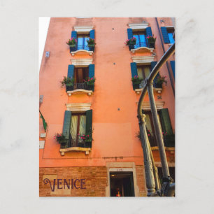Carte Postale Venise Canal Vie Architecture Fleur Boîte