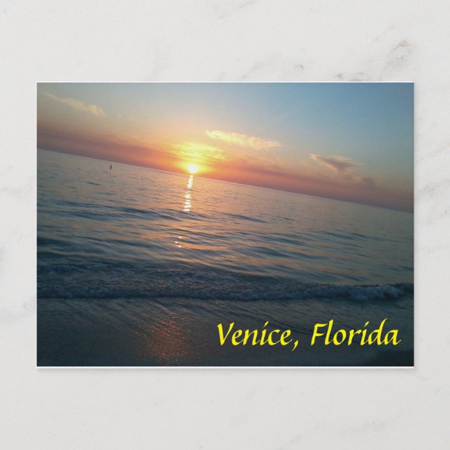 Carte Postale Venise, Floride plage au coucher du soleil (Devant)
