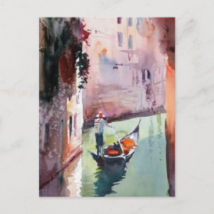 Carte Postale Venise, gondolier, gondole, Vasque de style véniti