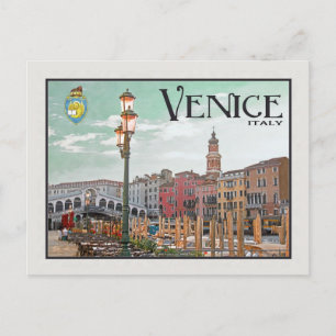 Carte Postale Venise - Grand Canal et Pont du Rialto