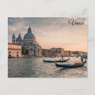 Carte Postale Venise Italie Église Gondola Photo Voyage