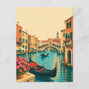 Carte Postale Venise Italie Grand Canal Gondole Souvenir Rétro