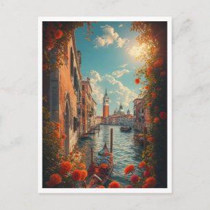 Carte Postale Venise Italie Tourisme Amoureux Coloré 