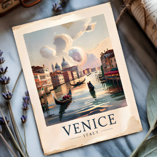 Carte Postale Venise Italie Voyage Vintage Aquarelle Grand Canal