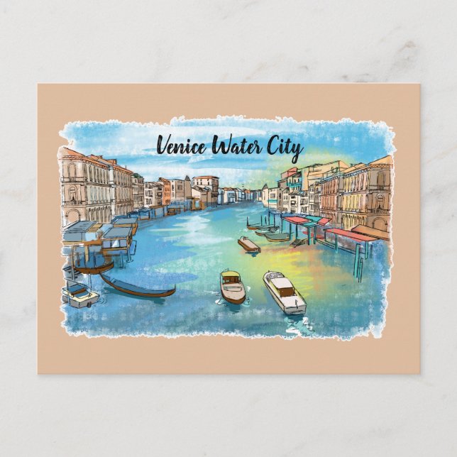 Carte Postale Venise Ville d'Eau de Rome (Devant)
