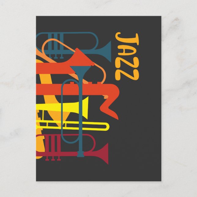 Carte Postale Vent Instrument Jazz Musicien Trumpet Musique Amou (Devant)