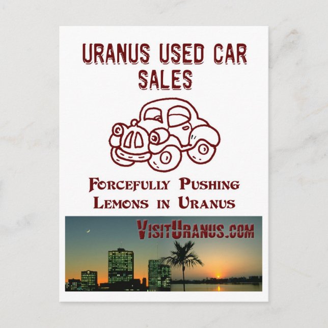 Carte Postale Vente de voitures (Devant)