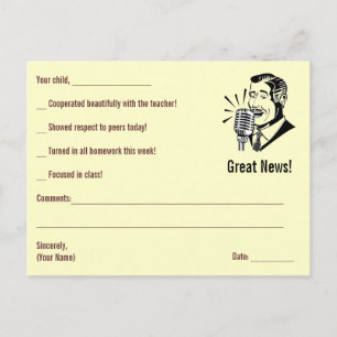 Carte Postale VENTE - Notes sur mesure pour l'enseignant ~ Jaune
