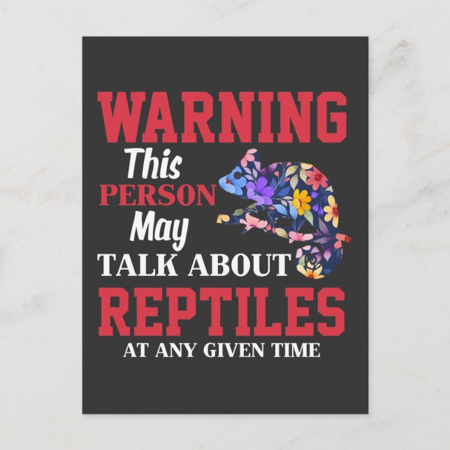 Carte Postale Ventilateur animal de chameleon Reptile (Devant)