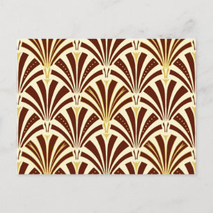 Carte Postale Ventilateur Art déco motif - chocolat à la crème