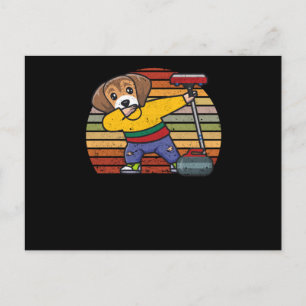 Carte Postale Ventilateur de curling beagle Lituanie amoureux de