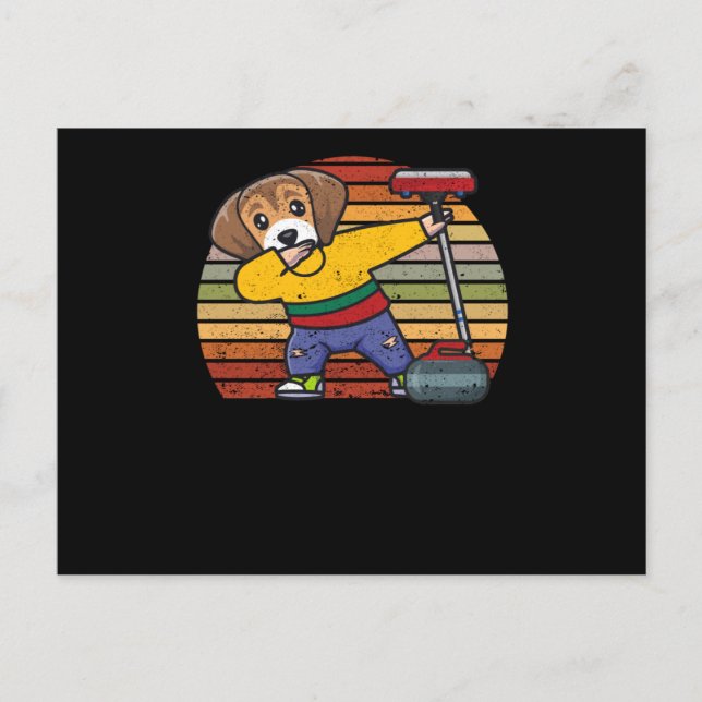 Carte Postale Ventilateur de curling beagle Lituanie amoureux de (Devant)