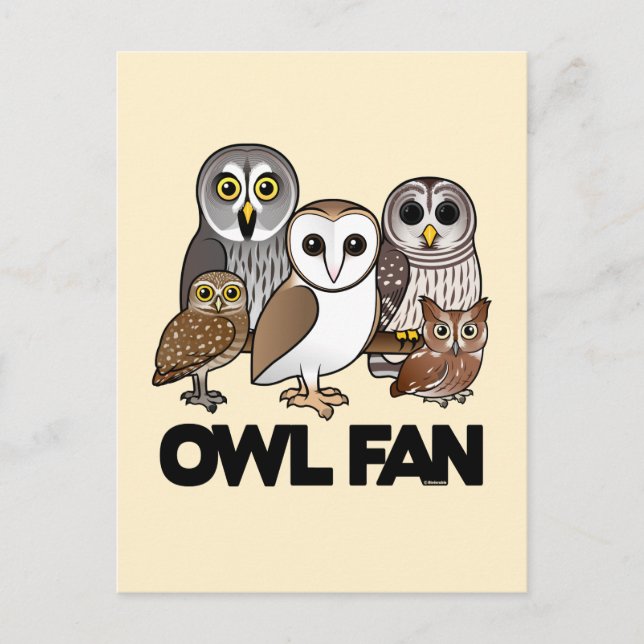 Carte Postale Ventilateur de hibou (Devant)