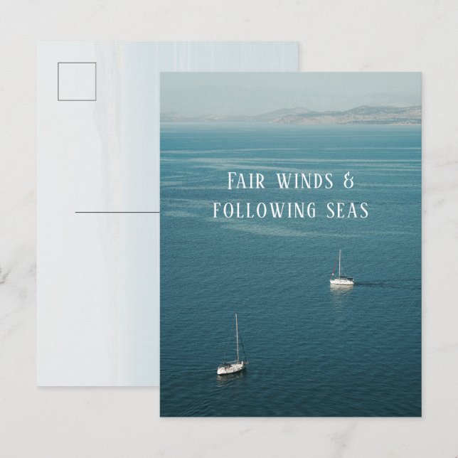 Carte Postale Vents favorables et mers suivies - Navigation naut (Devant / Derrière)