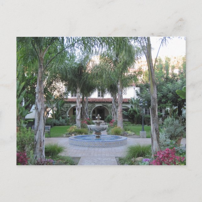 Carte Postale Ventura Mission Jardin et Fontaine (Devant)