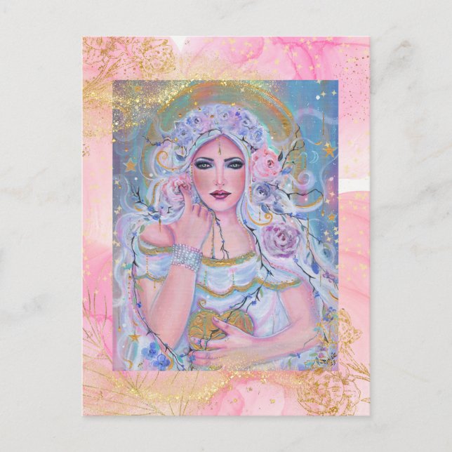 Carte Postale Vénus déesse de l'amour roses par Renée (Devant)