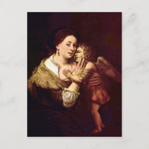 Carte Postale Vénus et Cupidé par Rembrandt Harmenszoon van Rijn