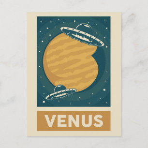 Carte Postale Vénus Retro Galaxy UFO