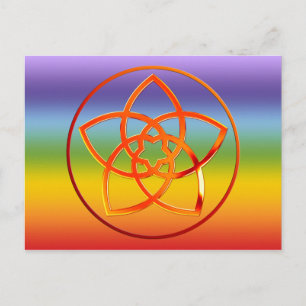 Carte Postale Venusblume / Venus Flower RED   couleurs chakren