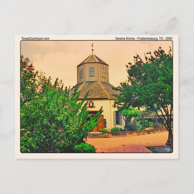 Carte Postale Vereins Kirche (1), Fredericksburg, TX (Devant)