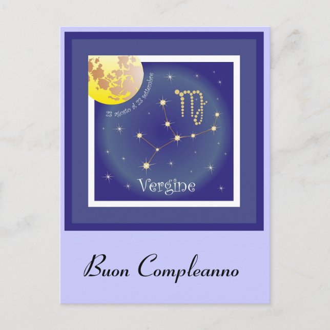 Carte Postale Vergine 23 agosto al 23 settembre (Devant)