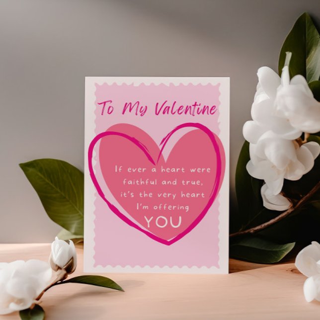 Carte Postale Véritable Amour Offrir Avec Coeur Saint-Valentin (Créateur téléchargé)