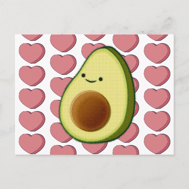 Carte Postale Véritable Avocat Vert En Coeur Rouge Valentines (Devant)