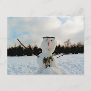 Carte Postale Véritable photo de snowman