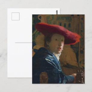 Carte Postale Vermeer - Fille avec le Casquette rouge Art