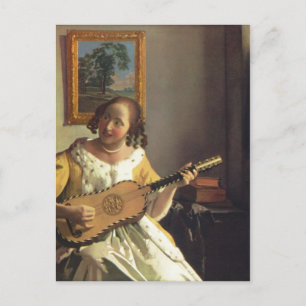 Carte Postale Vermeer van Delft, Jan Die Gitarrenspielerin The G
