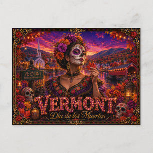 Carte Postale Vermont Día de los Muertos Rétro