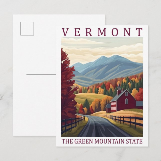 Carte Postale Vermont Green Mountains State USA Travel Place (Devant / Derrière)