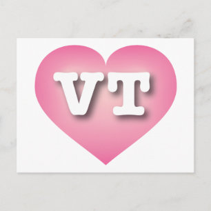 Carte Postale Vermont Rose Fade Heart - J'aime VT