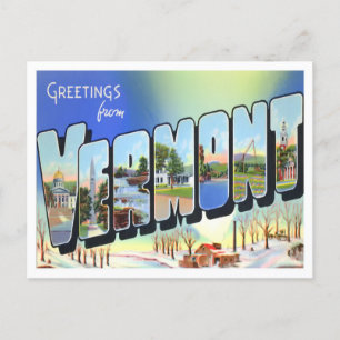 Carte postale Vermont Vintage Big Letters