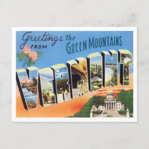 Carte postale Vermont Vintage Big Letters