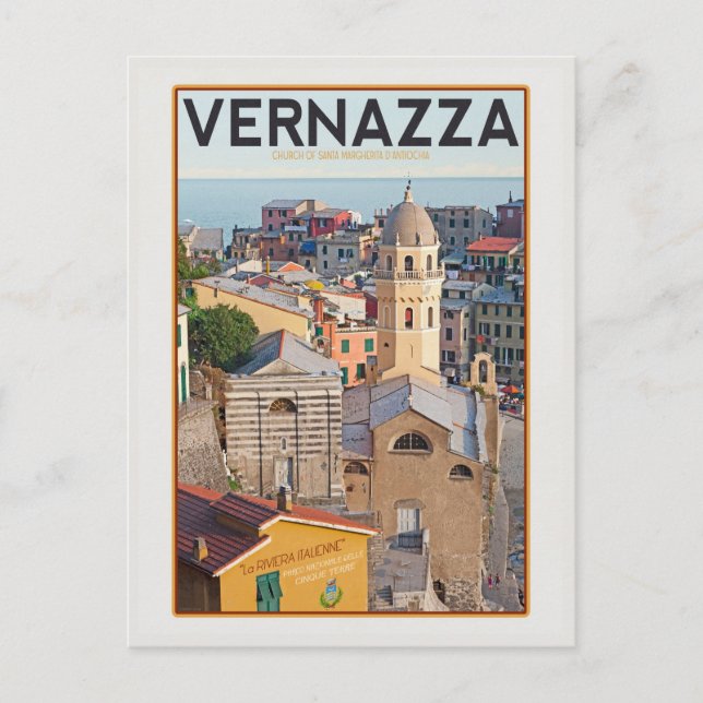 Carte Postale Vernazza (blanc) (Devant)