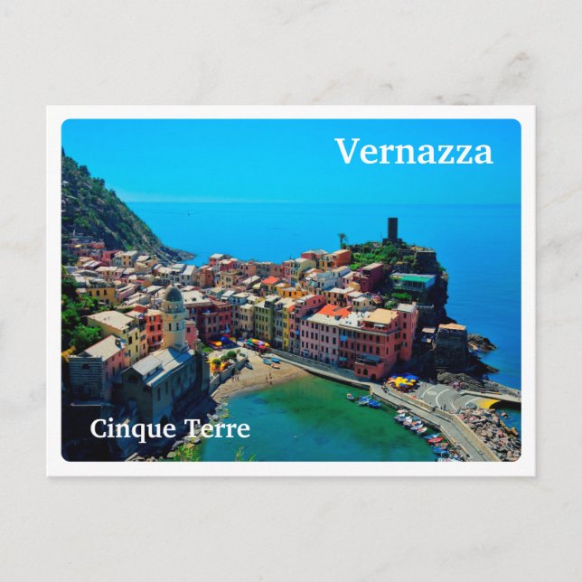 Carte Postale VERNAZZA - Cinque Terre - Ligurie - PANORAMA - (Devant)