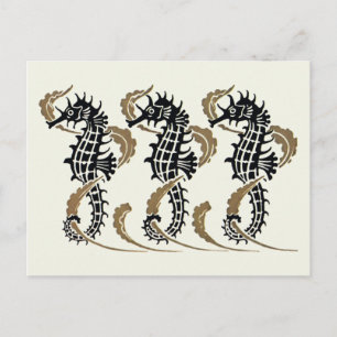 Carte postale Verneuil Art Nouveau Seahorse