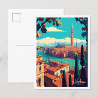 Vérone Italie illustration de voyage vintage